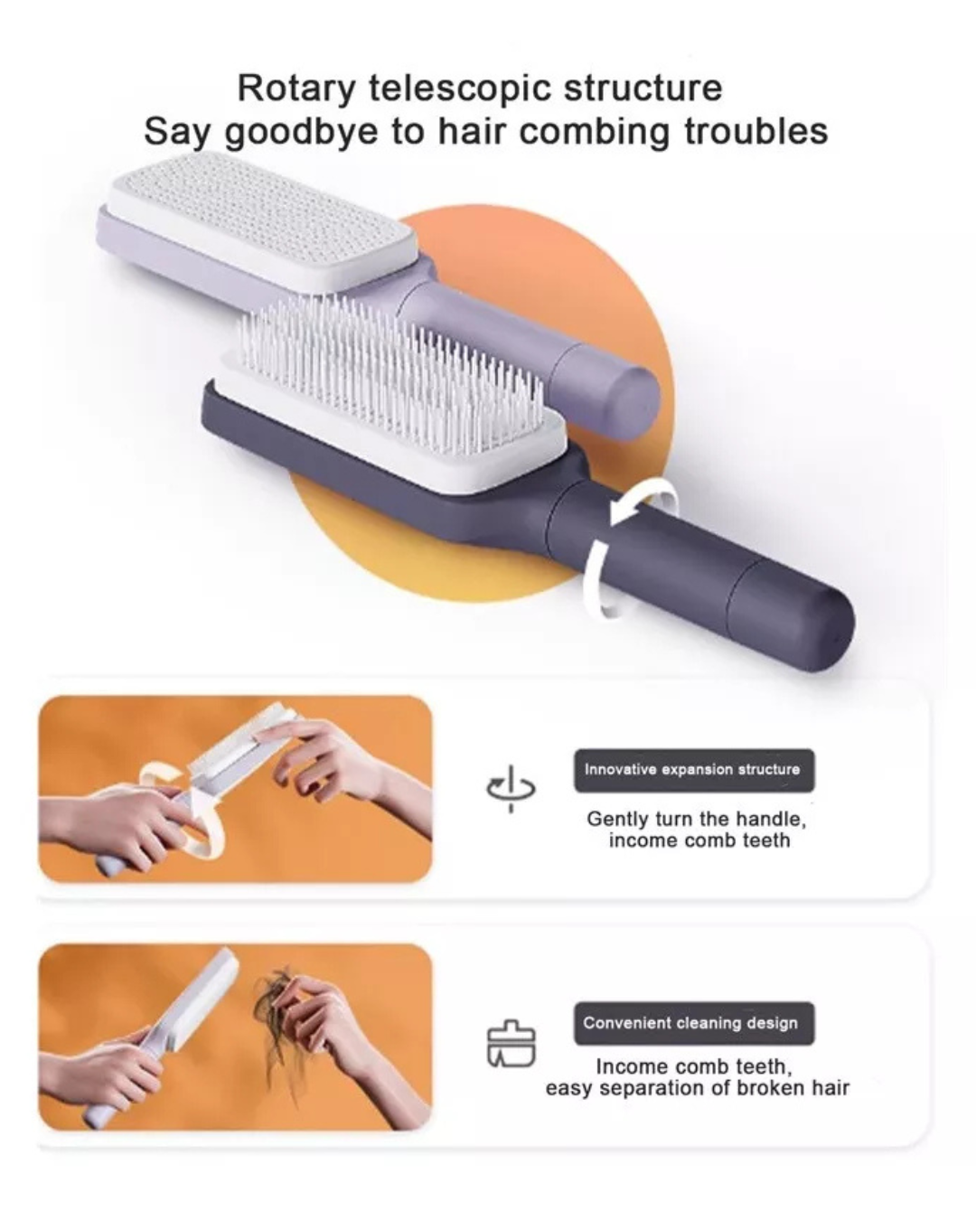 Self Cleaning Hair Brush Lite